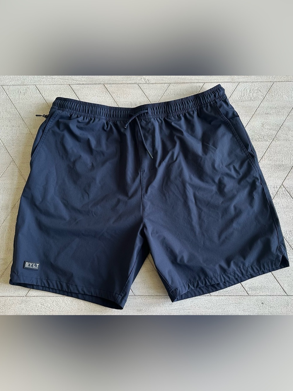 BYLT Premium Basics Mens 3XL Navy Athletic Performance Stretch Activewear Shorts